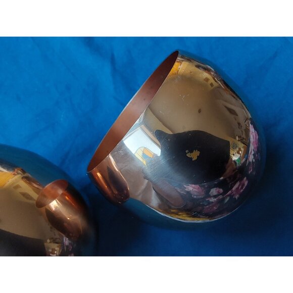 Pair copper rolypoly glasses for Moscow Mule vintage 1970s Coppercraft Guild - Picture 8 of 10